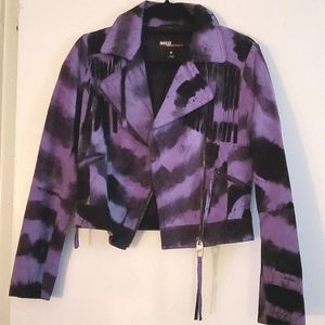 New Real Seude Tie-dyed Fringe Jacket 💜🖤